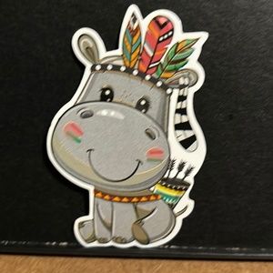 CARTOON HIPPO STICKER